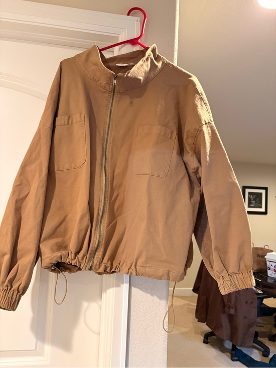 12th Tribe Jackets & Blazers - 12th Tribe Camel Utility Zip Jacket